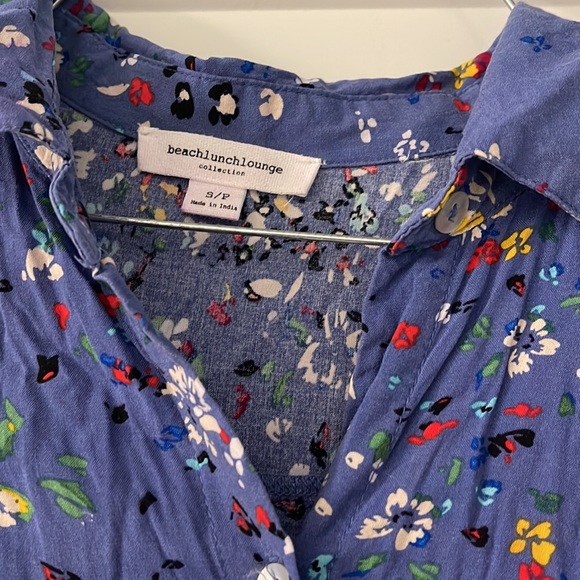 used small womens floral button tank top collars dress - Picture 2 of 2